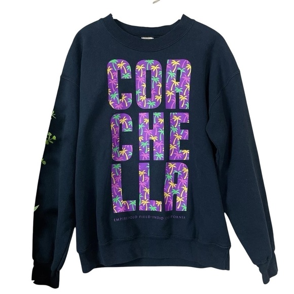 Coachella Music Festival Palm Tree Pullover Sweatshirt Concert Merch Size Medium - Picture 1 of 9